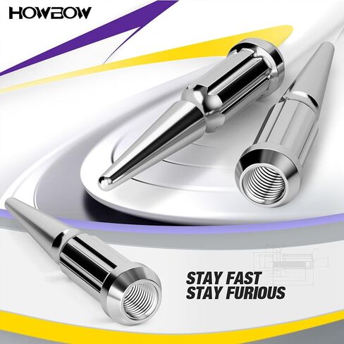 M14x1.5 سبايك العروة المكسرات 24 قطعة، الكروم مسننة العروة الجوز مع مفتاح المفتاح لشيفي سيلفرادو 1500 جي إم سي سييرا يوكون تاهو فورد F150، 14 مم × 1.5 الجوزة المعادن الصلبة شاحنة العروة الجوز عجلة الملحقات in Kuwait