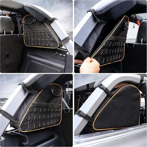 BESTAOO Roll Bar Storage Bag Cargo Cage for Ford Bronco 2021 2022 2023 2024 4 Door Accessories with Multi-Pockets Organizers & Cargo Bag Saddlebag Tool Kit in Kuwait