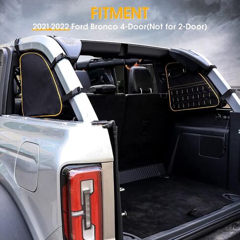 BESTAOO Roll Bar Storage Bag Cargo Cage for Ford Bronco 2021 2022 2023 2024 4 Door Accessories with Multi-Pockets Organizers & Cargo Bag Saddlebag Tool Kit in Kuwait