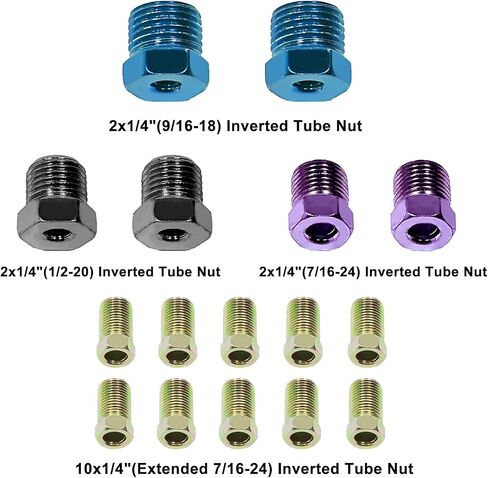 طقم خط فرامل من سبائك النحاس والنيكل الحقيقي بطول 25 قدمًا 1/4 من SaverRemotes - استبدال كامل لأنابيب الفرامل/الوقود مع 16 تركيبًا - سهل الانحناء اليدوي، سمك الجدار 028 - خيط SAE - مقاوم للصدأ in Saudi Arabia