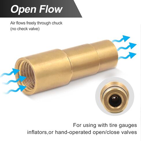 SAFELIFE Air Chuck for Bike Tires Presta Valve Straight Tire Chucks Open Flow Air Chuck with 1/4" NPT (2 Pack) in Saudi Arabia