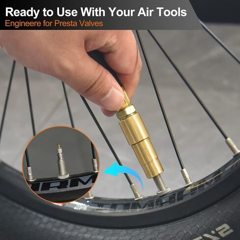 SAFELIFE Air Chuck for Bike Tires Presta Valve Straight Tire Chucks Open Flow Air Chuck with 1/4" NPT (2 Pack) in Saudi Arabia