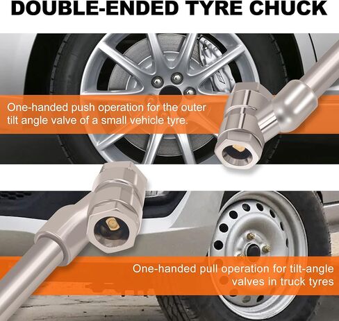 SAFELIFE Dual Foot Air Chuck with Comfort Grip Handle, Tire & Wheel Tools, Semi Tire Inflator, Tire Inflator Chuck Tilt Lock, Long Tire Chuck Push Pull Air Inflator Wheel Chuck in Saudi Arabia