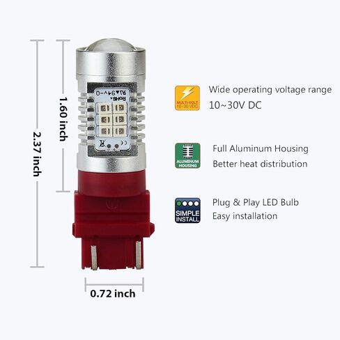 JDM ASTAR Extremely Bright PX Chips 3057 3157 4057 4157 Red Brake LED Bulb in Saudi Arabia