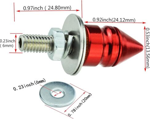 Abfer Spike License Plate Fasteners Bolt 4Pcs Anti Theft License Plate Screw Frame Kit Fit for Most Vehicle Motorcycles Trucks, red in Kuwait