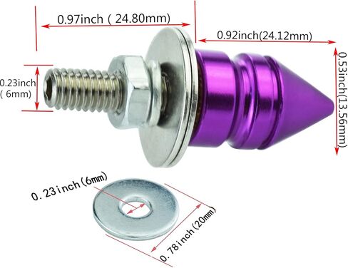Abfer Spike License Plate Fasteners Bolt 4Pcs Anti Theft License Plate Screw Frame Kit Fit for Most Vehicle Motorcycles Trucks, red in Kuwait