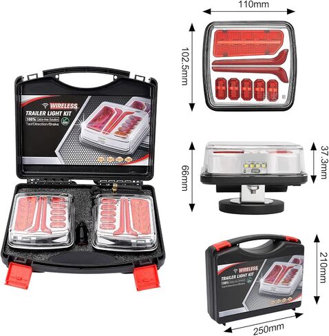 مجموعة أضواء المقطورة المغناطيسية اللاسلكية من كافوبار، ضوء سحب قابل لإعادة الشحن مع جهاز إرسال 7 إلى 4 اتجاهات للشاحنات والمقطورات وRVs وسيارات الدفع الرباعي والتخييم قطعتين in Kuwait