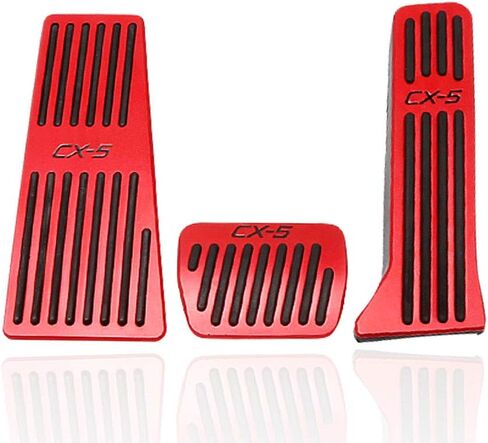BOYUER 3PCS Anti-Slip No Drilling Aluminum Rest Brake Gas Accelerator Pedal Covers Foot Pedal Pads Kit For Mazda CX-5 2013-2023 (Sliver) in Kuwait