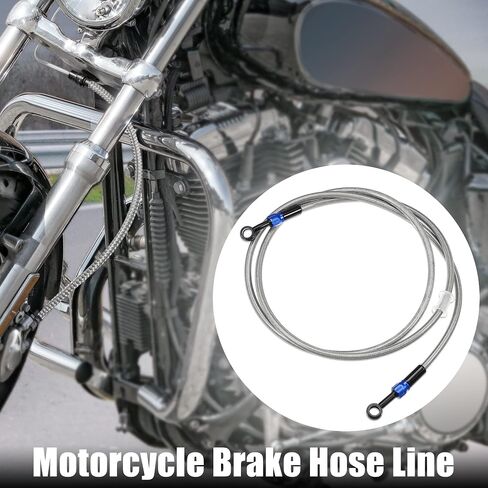 X AUTOHAUX Brake Hose AN3 28 90 Degree M10 Motorcycle Hydraulic Brake Line Oil Hose Pipe Fitting for ATV Motorcycle Motocross Racing Bike 170cm Silver Tone 1Set in Saudi Arabia