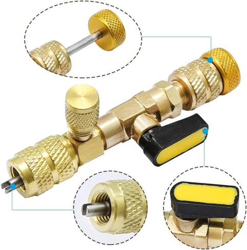 Valve Core Removal Installer Tool Air Conditioning Line Repair Tools Dual Size 1/4" &5/16" Port Installer in Saudi Arabia