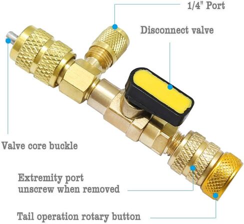 Valve Core Removal Installer Tool Air Conditioning Line Repair Tools Dual Size 1/4" &5/16" Port Installer in Saudi Arabia