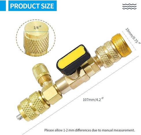 Valve Core Removal Installer Tool Air Conditioning Line Repair Tools Dual Size 1/4" &5/16" Port Installer in Saudi Arabia