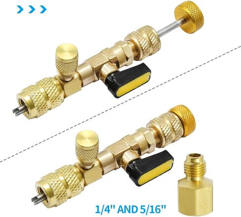 Valve Core Removal Installer Tool Air Conditioning Line Repair Tools Dual Size 1/4" &5/16" Port Installer in Saudi Arabia