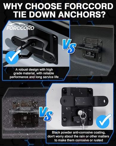 Forccord مناسب لمثبتات الربط Ford F150 F250 F350 & Raptor 2022 2021-2015 لربط سرير الشاحنة، استبدال ملحقات السيارة # FL3Z-99000A64-B FL3Z-9928408-AB ربطات سرير للشاحنة - 4 عبوات in Kuwait
