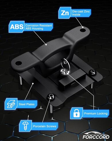 Forccord مناسب لمثبتات الربط Ford F150 F250 F350 & Raptor 2022 2021-2015 لربط سرير الشاحنة، استبدال ملحقات السيارة # FL3Z-99000A64-B FL3Z-9928408-AB ربطات سرير للشاحنة - 4 عبوات in Kuwait