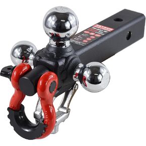 864058HP Trailer Hitch Tri Ball Mount and 360 Swival Tow Shackle, Fits for 2 Inch Receiver, Hitch Pin Included… in Saudi Arabia