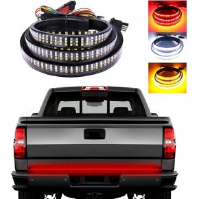 Tailgate Light Bar 48" LED, IP65 Double Row LED Strip with Red Running Brake White Reverse Red Turning Signals Lights, Universal Rear Light Bar for Pickup Trailer SUV RV Van (White&Red) in Saudi Arabia