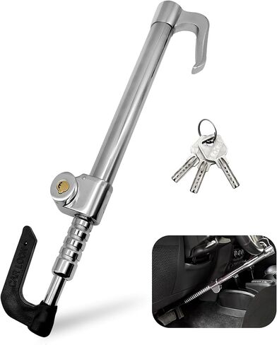 كيهنتوب قفل فرامل لعجلة قيادة السيارة مضاد للسرقة بخطاف مزدوج قابل للسحب يناسب معظم المركبات، امن سيارات الدفع الرباعي in Kuwait