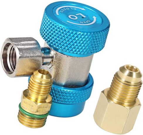 Adjustable R134a Quick Coupler High Low Conversion Adapter Fittings + R134a Refrigerant Tank Adapter Kit for AC Air conditioning Refrigerant R134a HVAC Air Condition Gauge Manifold Hose Connector in Saudi Arabia