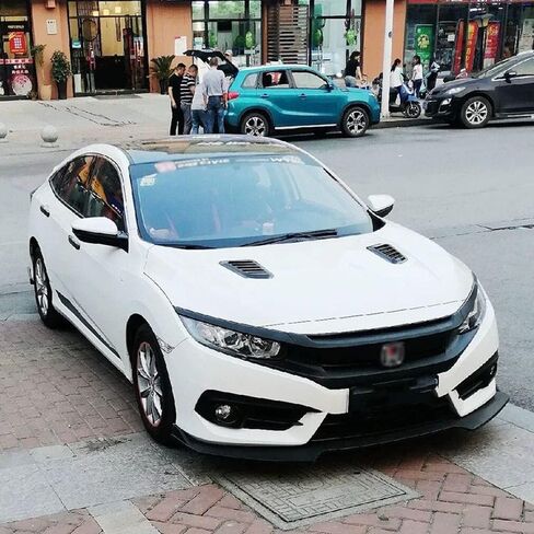 2 قطعة غطاء غطاء فتحة تهوية عالمية من أكريلونتريل بوتادين ستايرين مزخرف ومغرفة تربو مزود بفتحة تهوية (أسود) in Kuwait