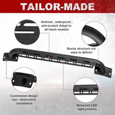 YESHMA Mini Bull Bar Compatible with Ford Bronco 2021 2022 2003 2&4-Door Front Capable Bumper Bar Off Road Grille Brush Guard with Light Bracket Black in Saudi Arabia