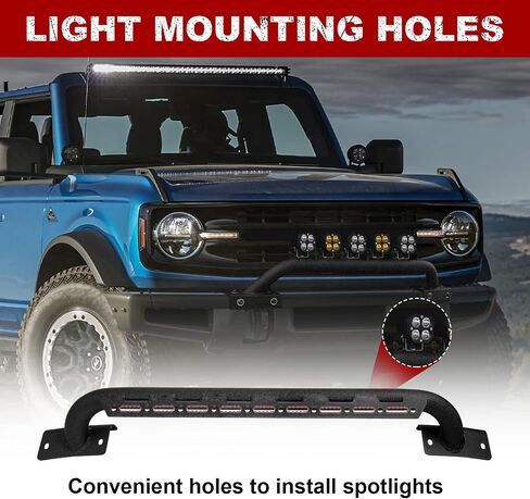 YESHMA Mini Bull Bar Compatible with Ford Bronco 2021 2022 2003 2&4-Door Front Capable Bumper Bar Off Road Grille Brush Guard with Light Bracket Black in Saudi Arabia