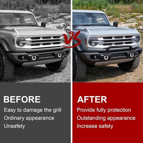 YESHMA Mini Bull Bar Compatible with Ford Bronco 2021 2022 2003 2&4-Door Front Capable Bumper Bar Off Road Grille Brush Guard with Light Bracket Black in Saudi Arabia