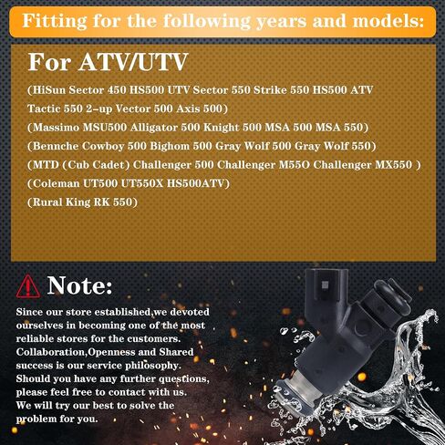 حاقن الوقود AdvanEX بفتحتين متوافق مع Hisun EFI 500 & 550 UTV'S وATV's Massimo Bennche Coleman Cub Cadet Tractor Supply UTVs (وغيرها الكثير) يستبدل OE 28160355 16400-004C-0000 in Kuwait