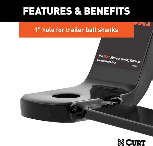 Curt Manufacturing 45820 Anti Sway Trailer Hitch Ball Mount,Fits 2-Inch Receiver,7,500 lbs,1-Inch and 5/8-Inch Holes,2-In Drop,Black in Saudi Arabia