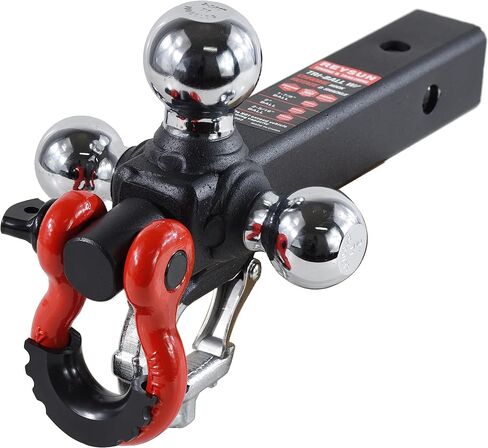 864058HP Trailer Hitch Tri Ball Mount and 360 Swival Tow Shackle, Fits for 2 Inch Receiver, Hitch Pin Included… in Kuwait