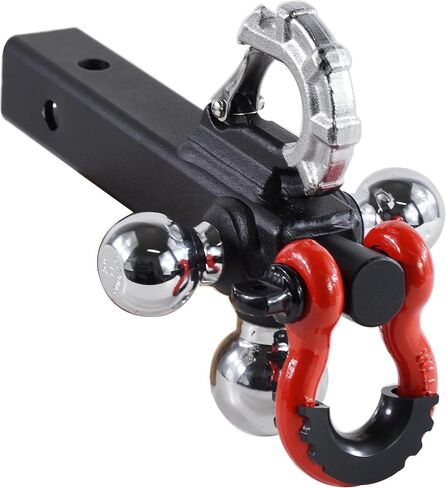 864058HP Trailer Hitch Tri Ball Mount and 360 Swival Tow Shackle, Fits for 2 Inch Receiver, Hitch Pin Included… in Kuwait