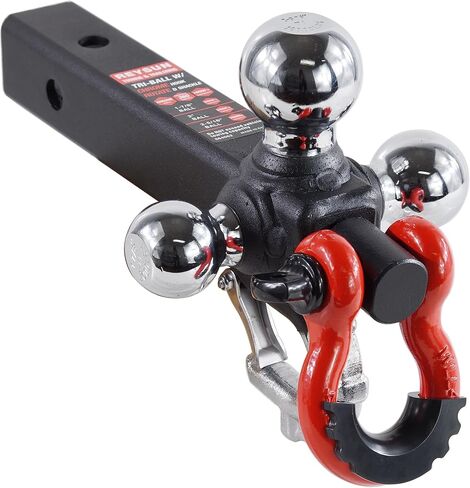 864058HP Trailer Hitch Tri Ball Mount and 360 Swival Tow Shackle, Fits for 2 Inch Receiver, Hitch Pin Included… in Kuwait