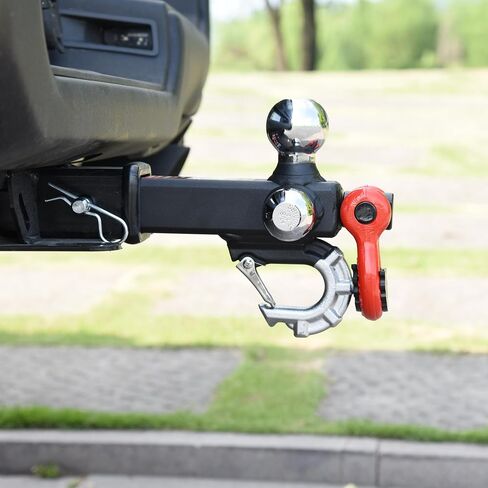 864058HP Trailer Hitch Tri Ball Mount and 360 Swival Tow Shackle, Fits for 2 Inch Receiver, Hitch Pin Included… in Kuwait