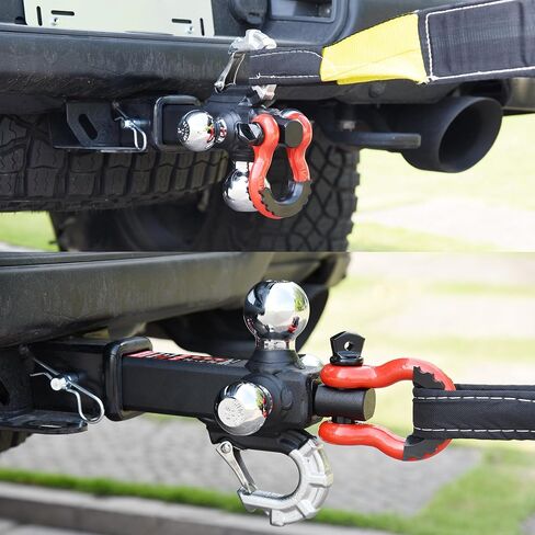 864058HP Trailer Hitch Tri Ball Mount and 360 Swival Tow Shackle, Fits for 2 Inch Receiver, Hitch Pin Included… in Kuwait