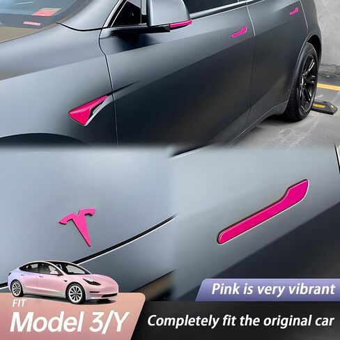 غطاء حماية للكاميرا الجانبية من YJMOTOR Fit Tesla للطراز 3 Y 2017-2022، غطاء فتحة تهوية جانبية لتدفق الهواء من ألياف الكربون ABS خفيف الوزن للديكور وإكسسوارات الحماية من الخارج، قطعتان (ألياف الكربون اللامعة) in Kuwait