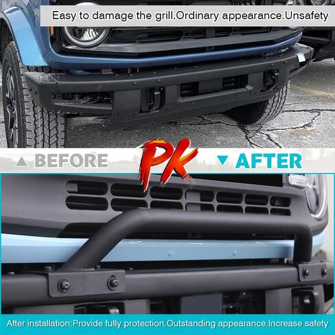 قضيب Powerty Bull متوافق مع Ford Bronco 2022 2021 2 و4 أبواب أمامي ممتص الصدمات على الطرق الوعرة مع دعامة ضوء in Saudi Arabia