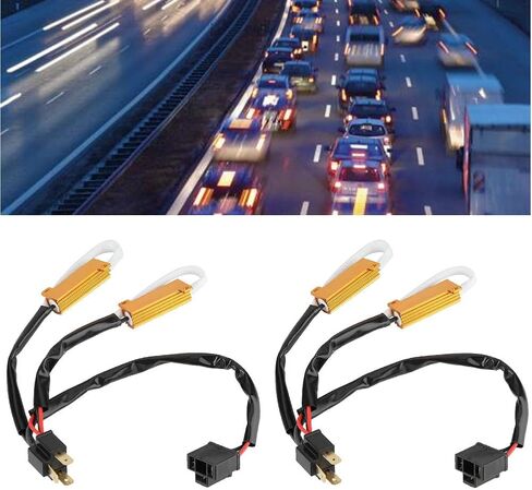 مجموعة مقاومات تحميل لمصابيح LED الامامية H6054 مكونة من قطعتين مزودة بفك تشفير LED ومقاومة لتحميل مصابيح السيارة الامامية بدون اخطاء متوافقة مع اتش 4 in Kuwait