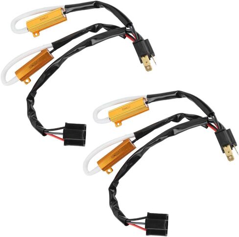 مجموعة مقاومات تحميل لمصابيح LED الامامية H6054 مكونة من قطعتين مزودة بفك تشفير LED ومقاومة لتحميل مصابيح السيارة الامامية بدون اخطاء متوافقة مع اتش 4 in Kuwait