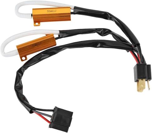 مجموعة مقاومات تحميل لمصابيح LED الامامية H6054 مكونة من قطعتين مزودة بفك تشفير LED ومقاومة لتحميل مصابيح السيارة الامامية بدون اخطاء متوافقة مع اتش 4 in Kuwait