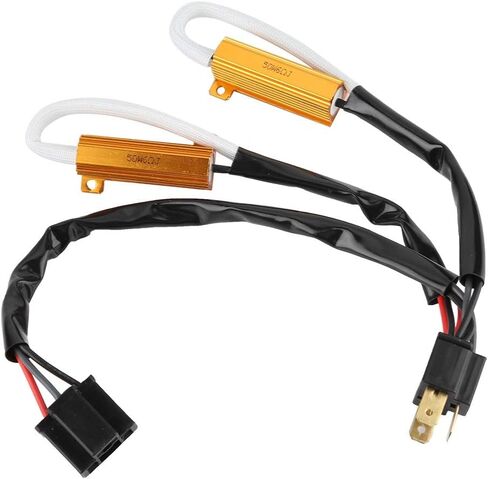 مجموعة مقاومات تحميل لمصابيح LED الامامية H6054 مكونة من قطعتين مزودة بفك تشفير LED ومقاومة لتحميل مصابيح السيارة الامامية بدون اخطاء متوافقة مع اتش 4 in Kuwait