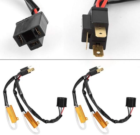 مجموعة مقاومات تحميل لمصابيح LED الامامية H6054 مكونة من قطعتين مزودة بفك تشفير LED ومقاومة لتحميل مصابيح السيارة الامامية بدون اخطاء متوافقة مع اتش 4 in Kuwait