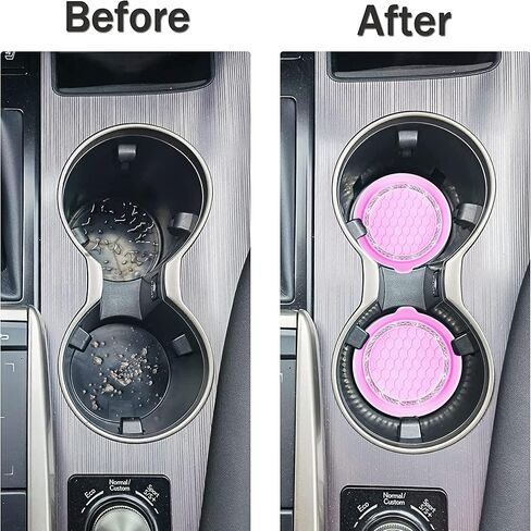 Car Cup Coaster Universal Vehicle Spill Holder Automotive Interior Accessory with Bling Rhinestone Black 2 Pack in Kuwait