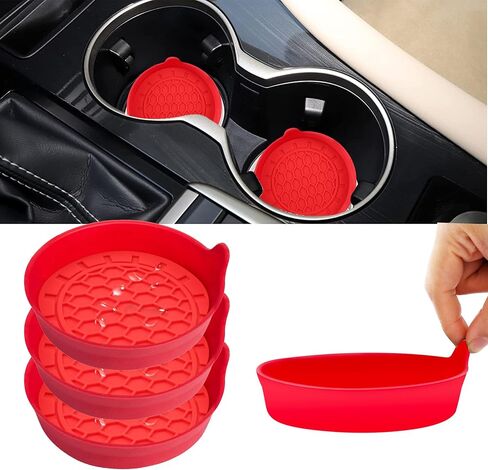 Car Cup Coaster Universal Vehicle Spill Holder Automotive Interior Accessory with Bling Rhinestone Black 2 Pack in Kuwait