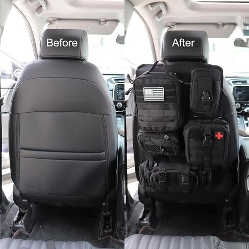Tempsnow Tactical Seat Back Organizer with 5 Detachable Molle Pouch Universal Car Seat Back Organizer Truck Molle Seat Back Organizer in Saudi Arabia