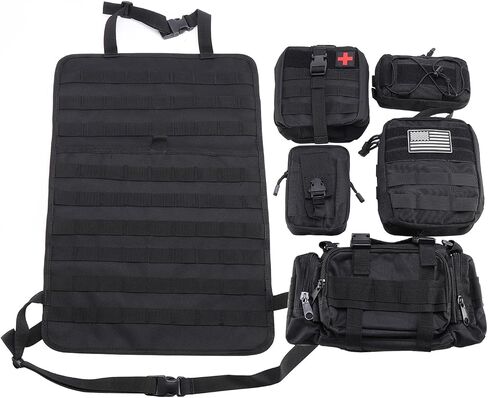 Tempsnow Tactical Seat Back Organizer with 5 Detachable Molle Pouch Universal Car Seat Back Organizer Truck Molle Seat Back Organizer in Saudi Arabia