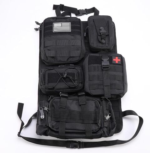 Tempsnow Tactical Seat Back Organizer with 5 Detachable Molle Pouch Universal Car Seat Back Organizer Truck Molle Seat Back Organizer in Saudi Arabia