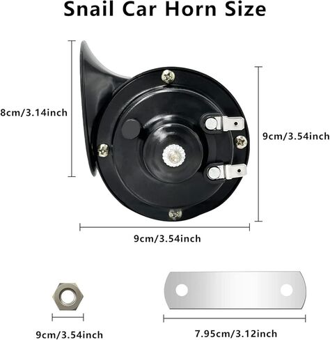 بوق قطار عالي للغاية 300 ديسيبل، زوج واحد مقاوم للماء 12 فولت صوت هائج مزدوج البوق للسيارة والدراجات النارية والشاحنات والدراجة والقارب (اسود) in Kuwait