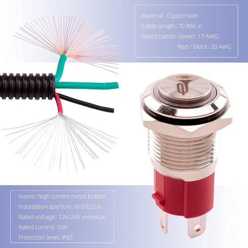 FARBIN ATV Horn Kit with Rocker Switch Led Light and Harness, Compatible with ATV, UTV, RZR, Side by Side, Dune Buggy, Sportsman, Sand Rail, Commander, Kawasaki Teryx, Yamaha Rhino etc. in Kuwait