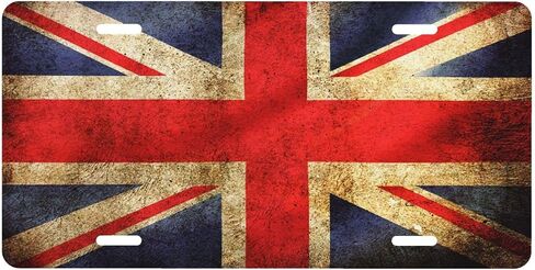 British Flag Quality Aluminum License Plate Cover Novelty Tag License Plate Decorative Car Front License Plate 6x12 Inch in Saudi Arabia