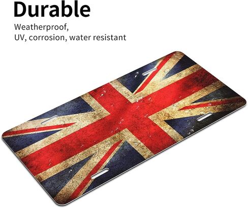 British Flag Quality Aluminum License Plate Cover Novelty Tag License Plate Decorative Car Front License Plate 6x12 Inch in Saudi Arabia